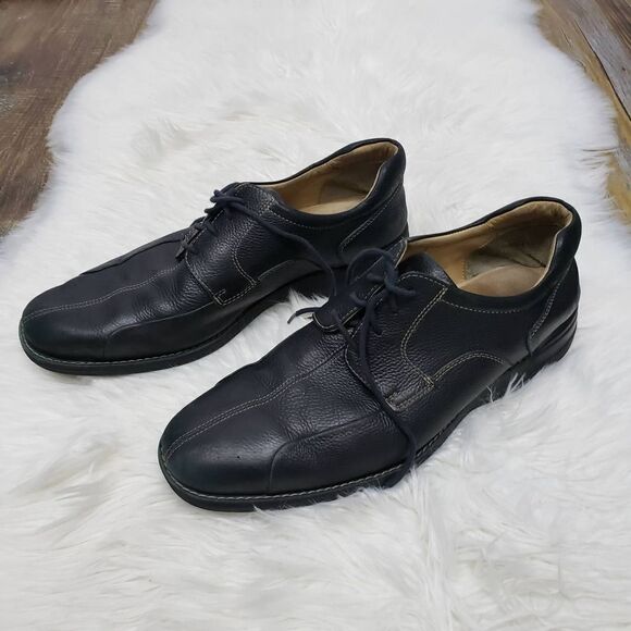 Johnston & Murphy Shuler Bicycle Toe Oxfords Leather 20-7222 Black Lace up 13 M - Picture 2 of 12
